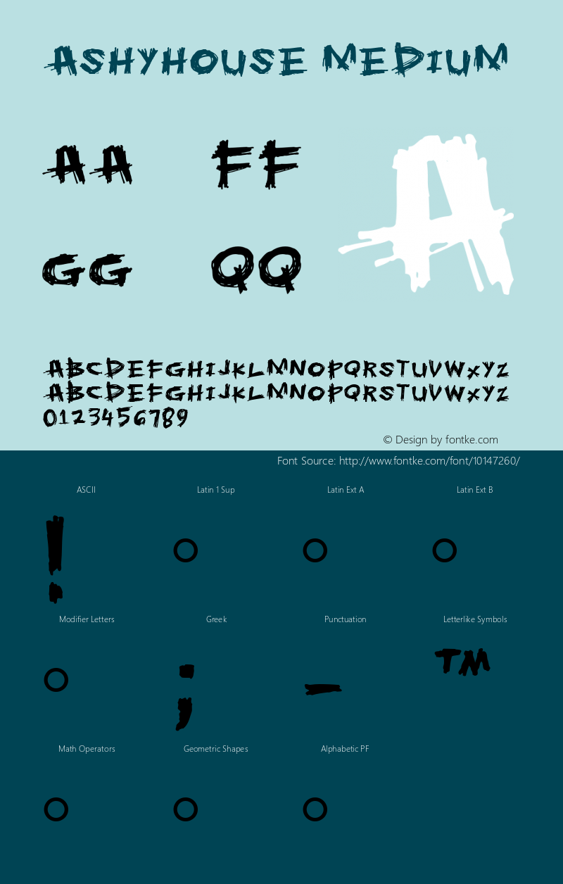 Ashyhouse Medium Version 001.000 Font Sample