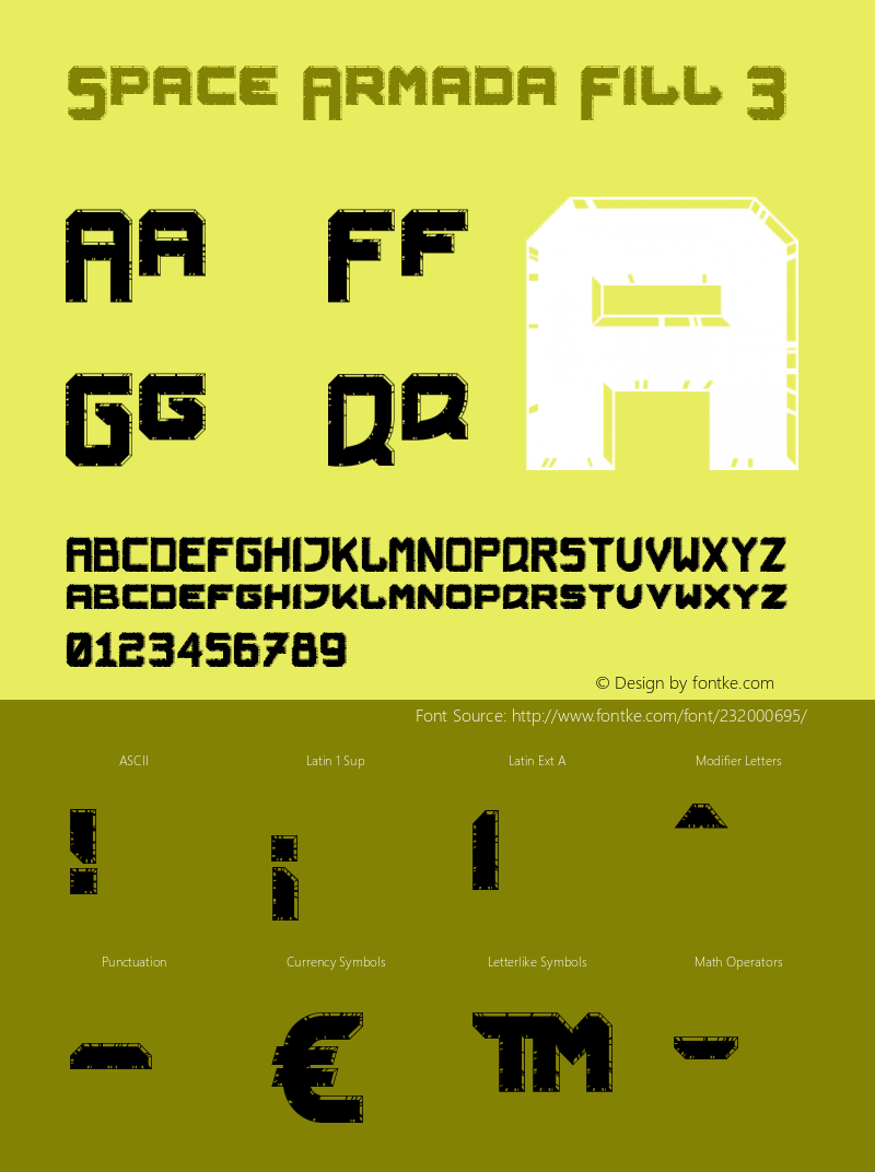 SpaceArmadaFill3 Version 1.005;Fontself Maker 3.5.7图片样张