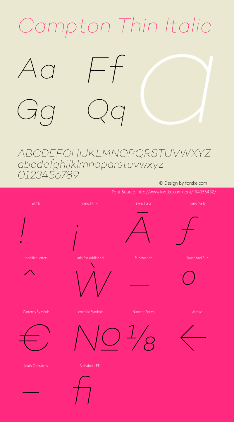 Campton Thin Italic Version 1.000;PS 001.000;hotconv 1.0.70;makeotf.lib2.5.58329图片样张