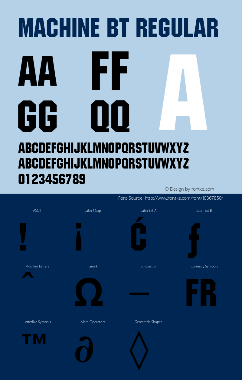 Machine BT Regular mfgpctt-v1.58 Thursday, March 4, 1993 1:10:15 pm (EST) Font Sample