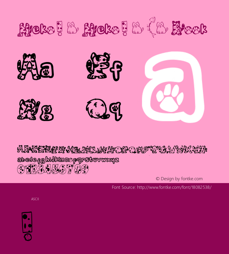 Neko! Neko! ( Book Version 1.00 September 3, 20 Font Sample