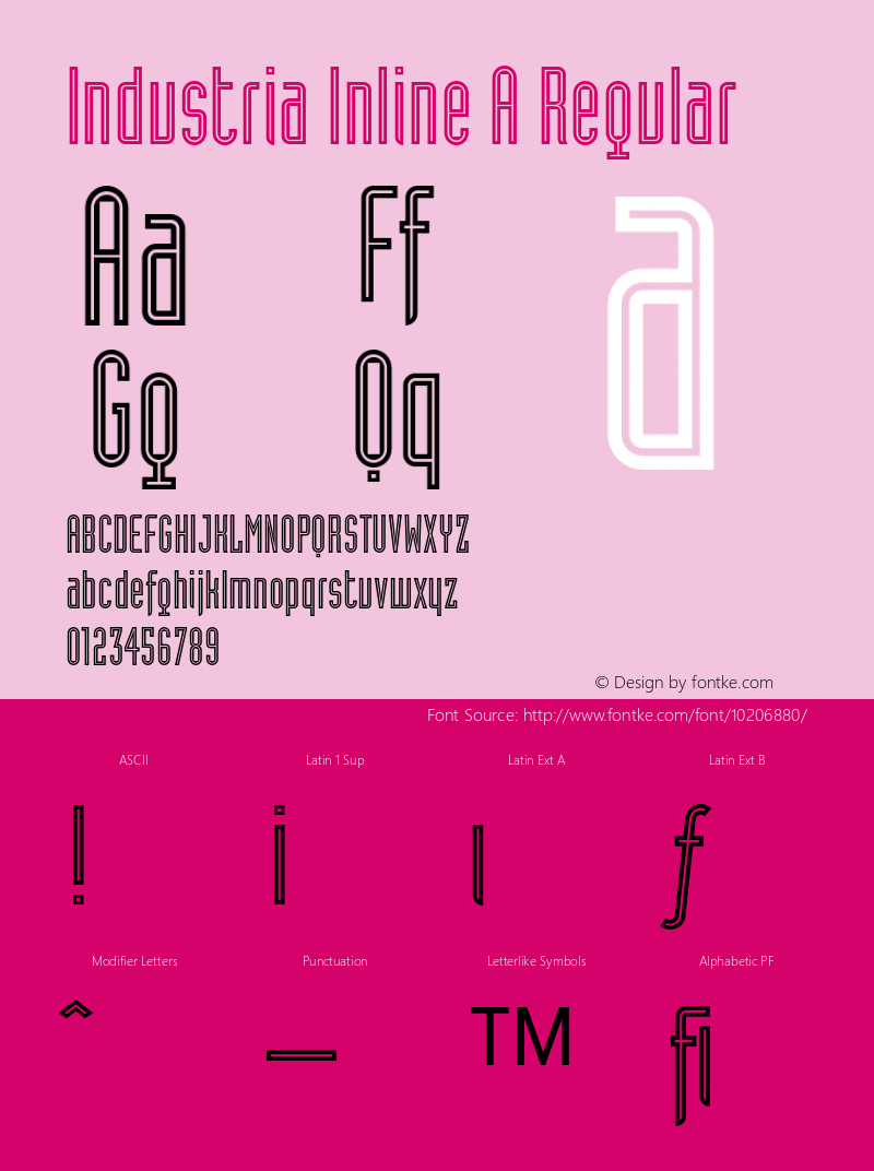 Industria Inline A Regular 001.001 Font Sample