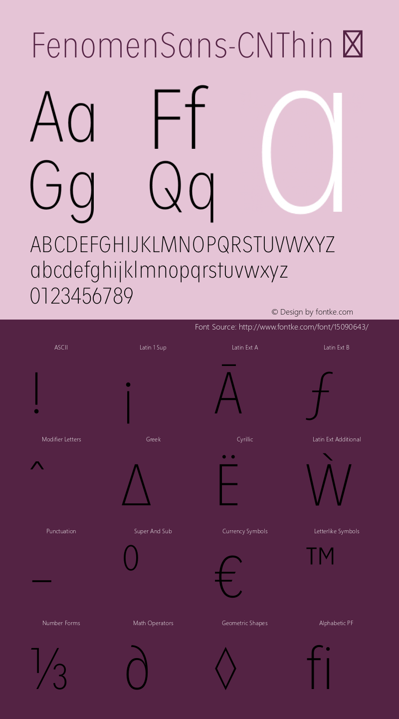 FenomenSans-CNThin ☞ Version 1.001;PS 001.001;hotconv 1.0.70;makeotf.lib2.5.58329;com.myfonts.easy.signature-type-foundry.fenomen-sans.cn-thin.wfkit2.version.4nQE Font Sample