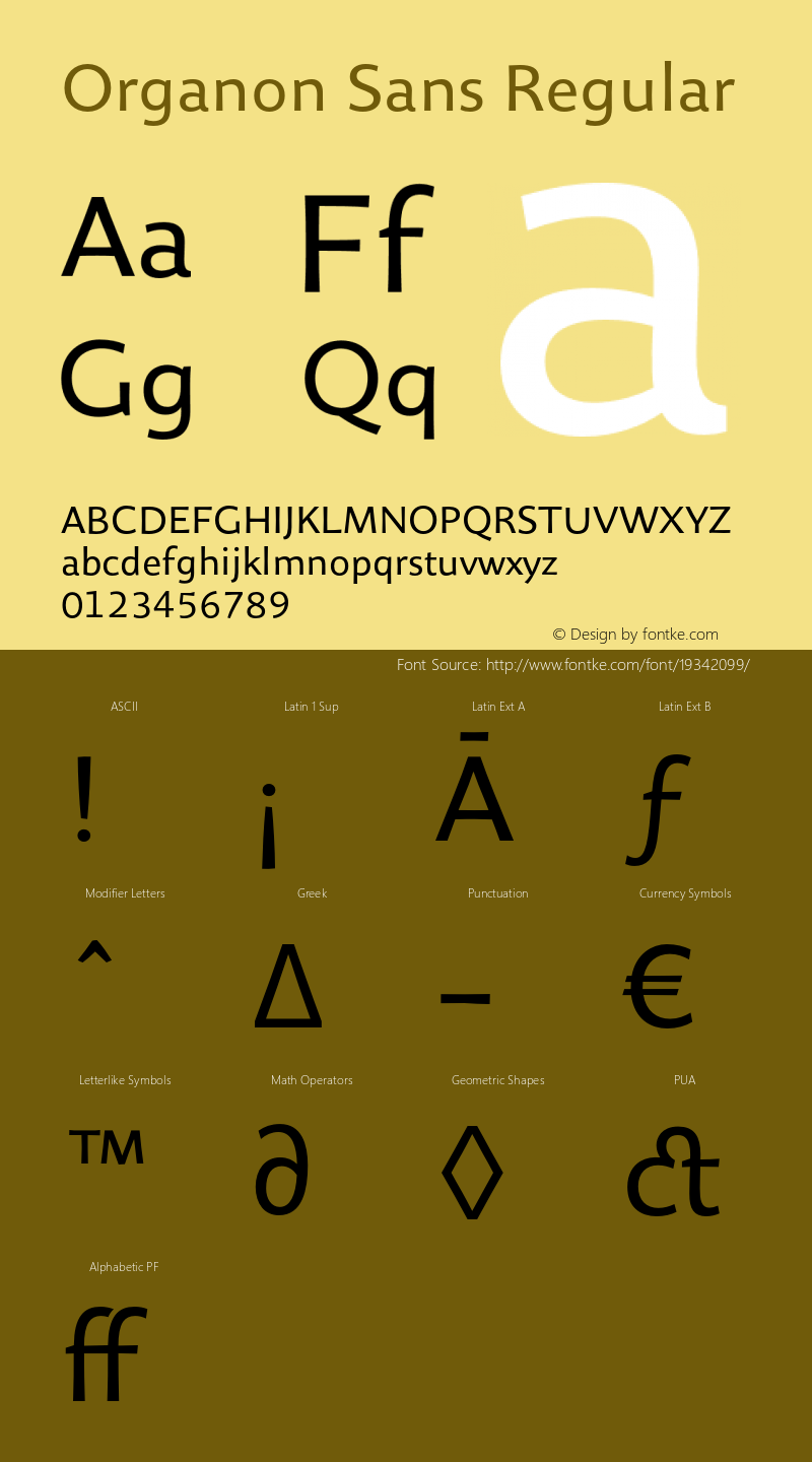 OrganonSans-Regular 002.002 Font Sample