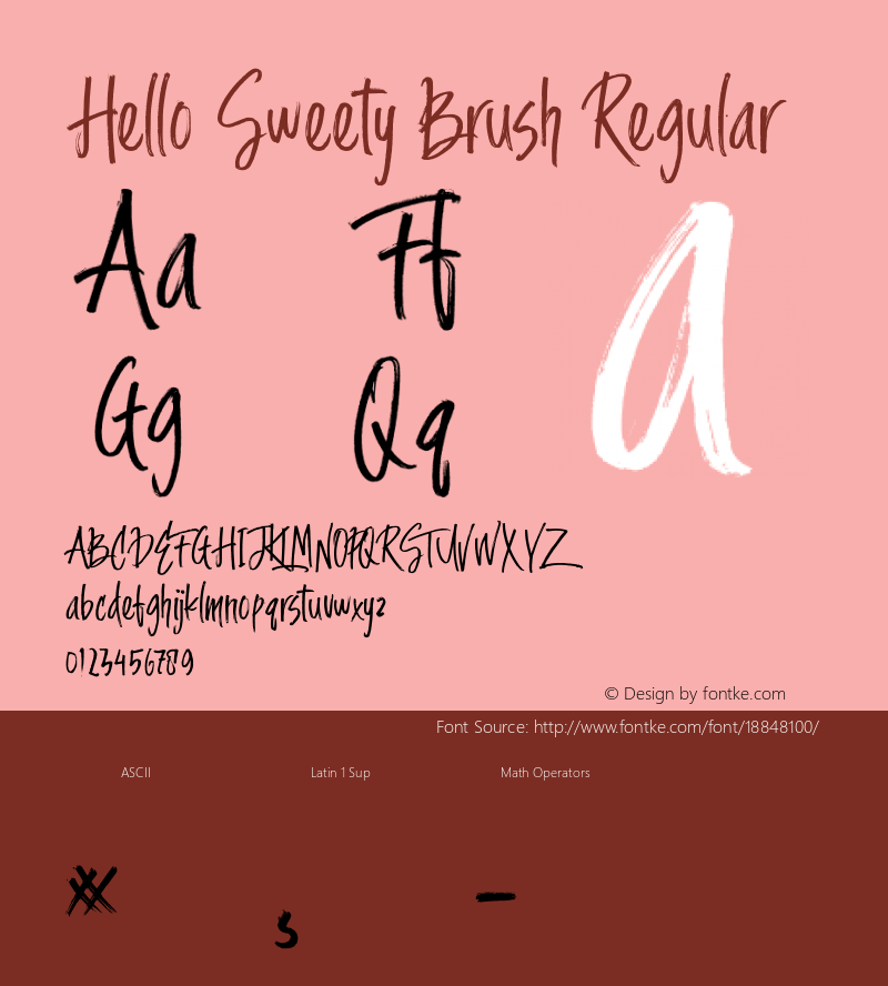 Hello Sweety Brush Regular Version 1.000;PS 001.001;hotconv 1.0.56 Font Sample