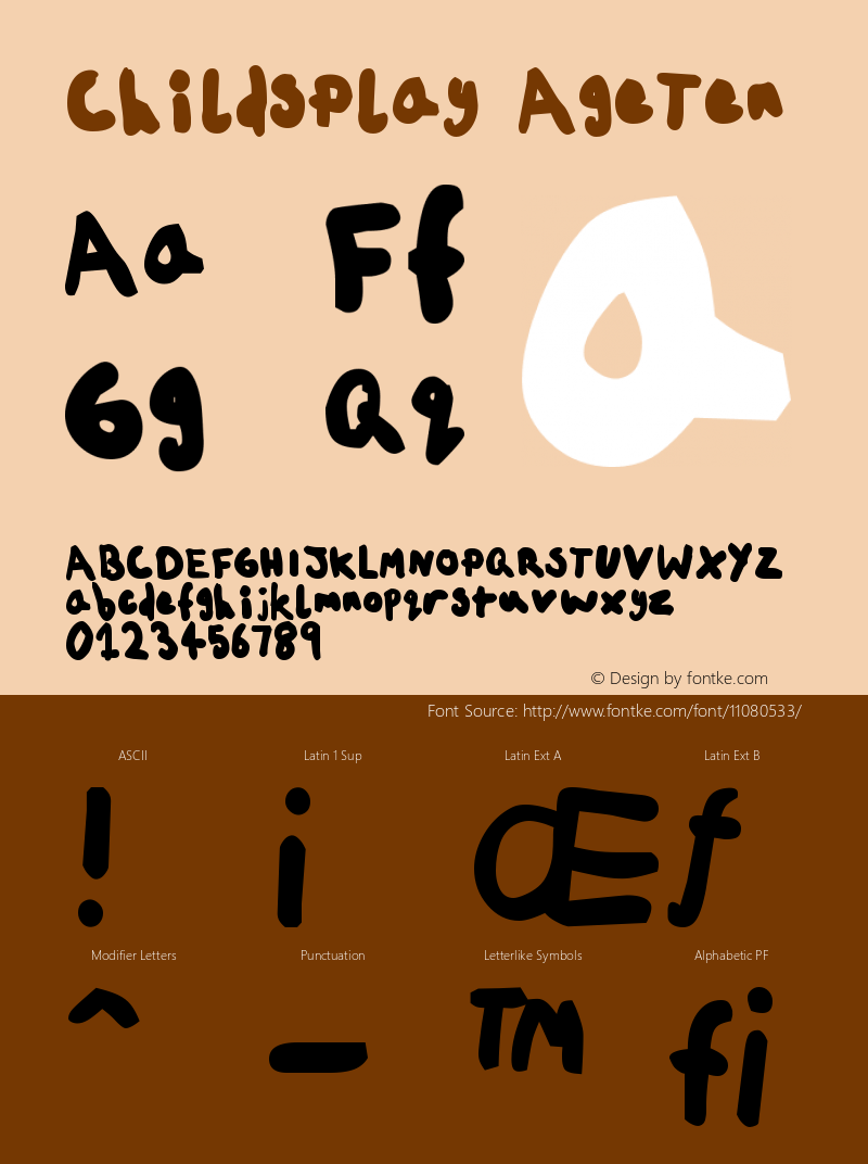 ChildsPlay AgeTen Version 001.000 Font Sample