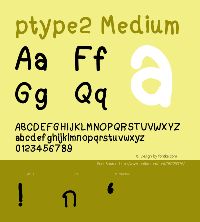 ptype2 Version 001.000 Font Sample