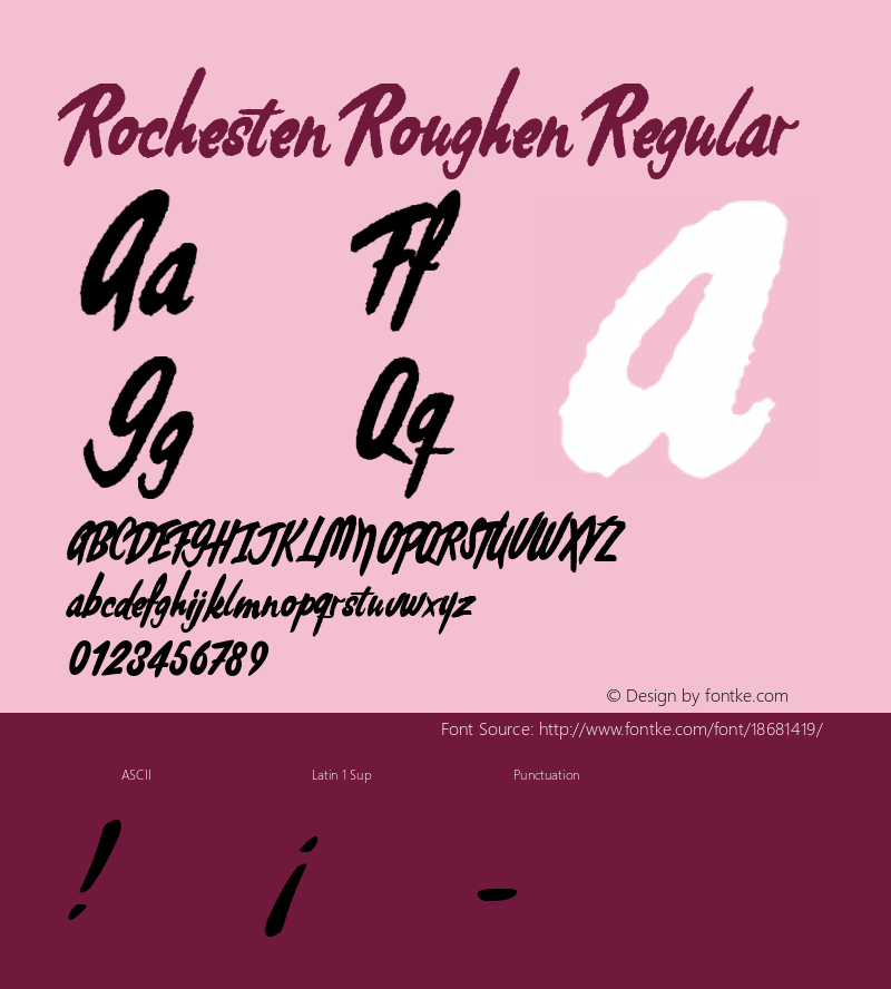 Rochesten Roughen Regular Version 1.001 Font Sample