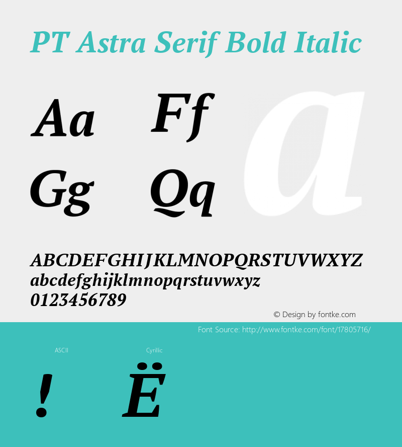 PT Astra Serif Bold Italic Version 1.001; ttfautohint (v1.4.1) Font Sample