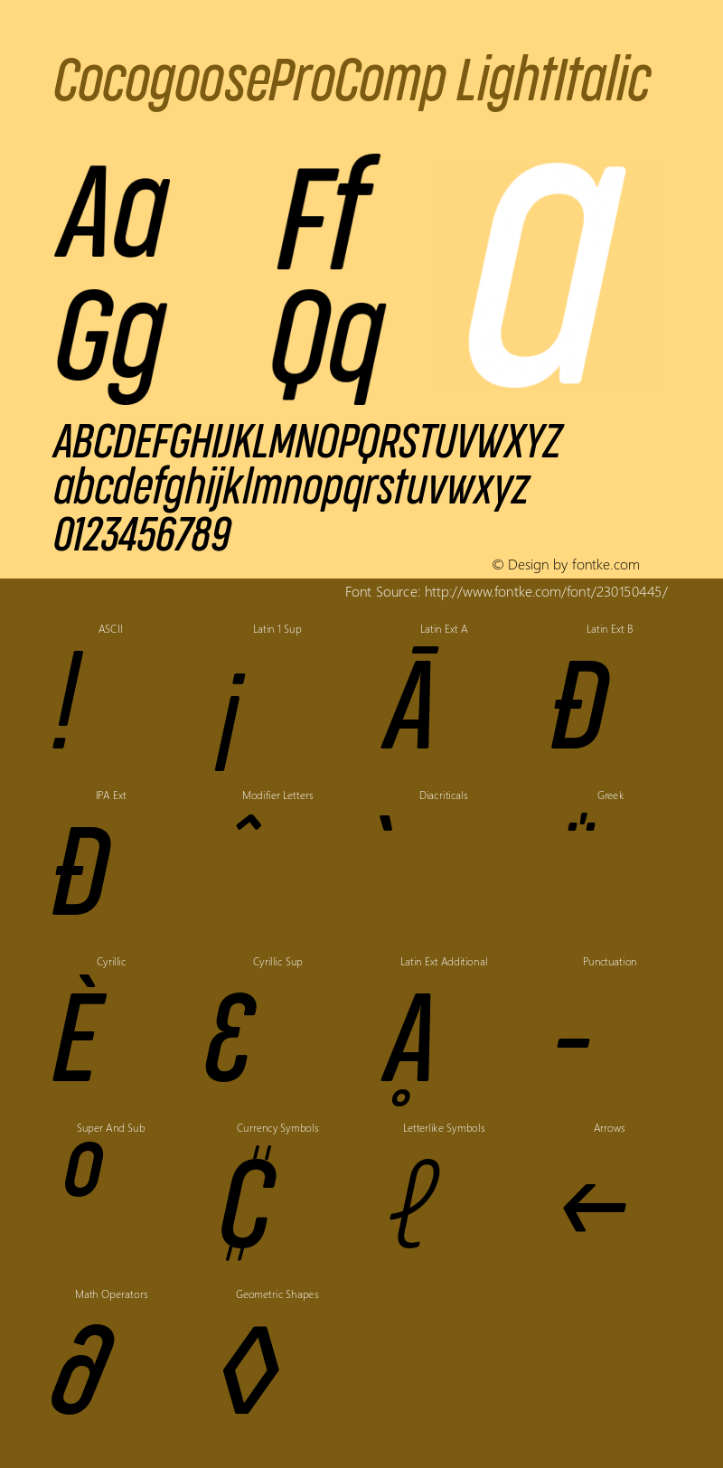 CocogooseProComp LightItalic Version 1.000图片样张