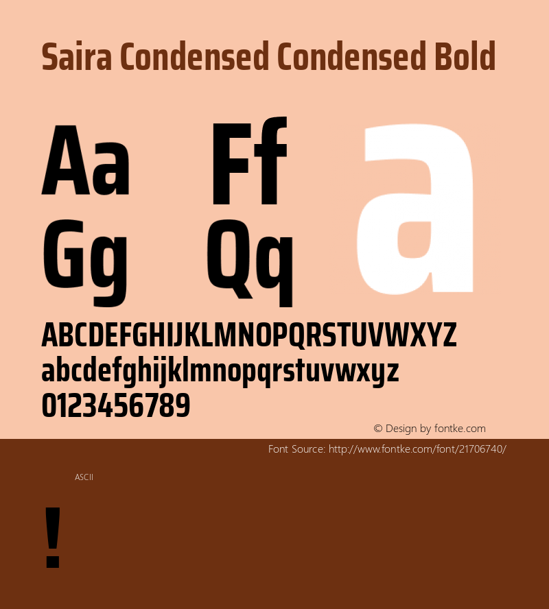 SairaCondensedCondensed Version 1.0 Font Sample