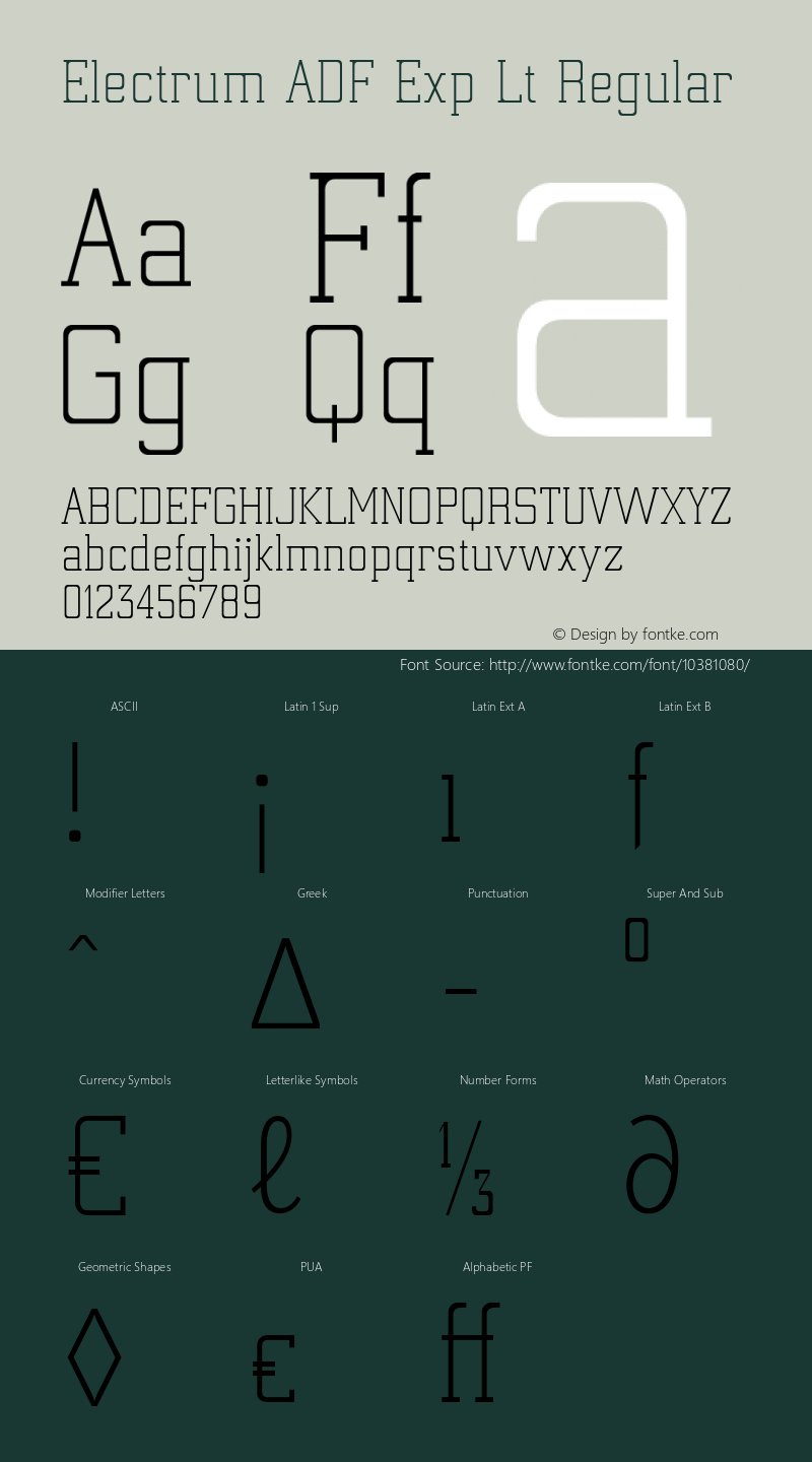 Electrum ADF Exp Lt Regular 1.005;FFEdit Font Sample