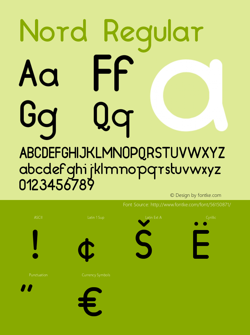 Nord Version 1.000 Font Sample