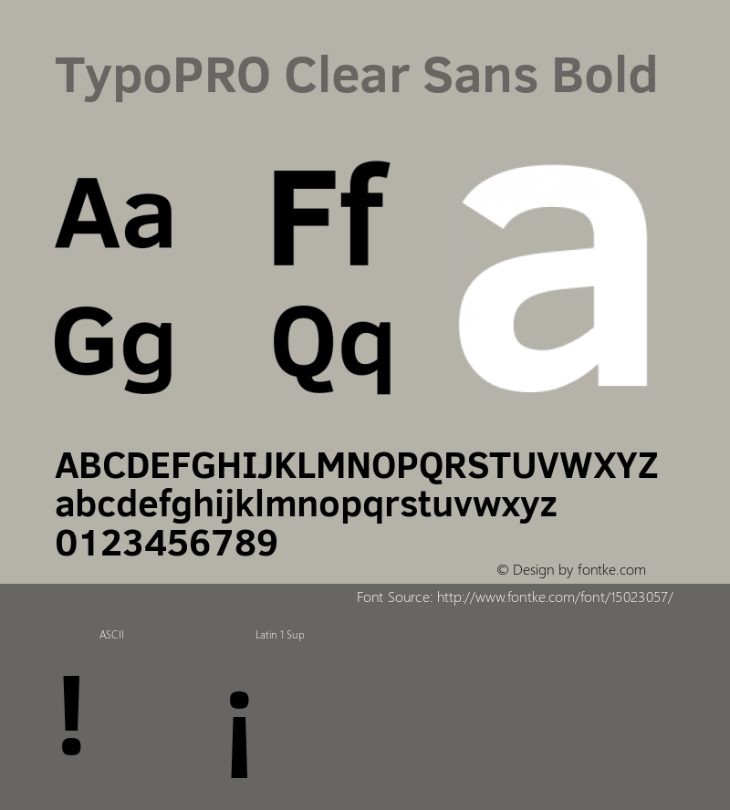 TypoPRO Clear Sans Bold Version 1.00 Font Sample