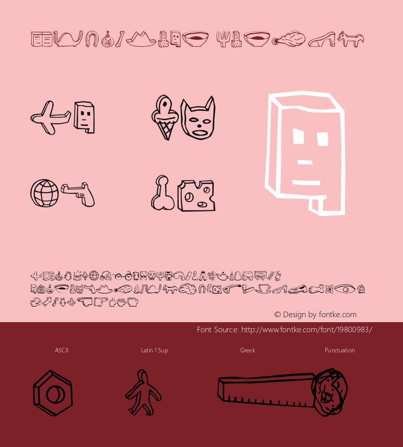 BlockheadIllustPlain Version 001.000 Font Sample