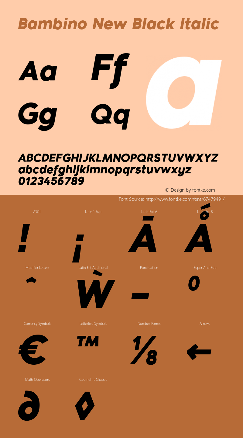 BambinoNew-BlackItalic Version 1.000 Font Sample