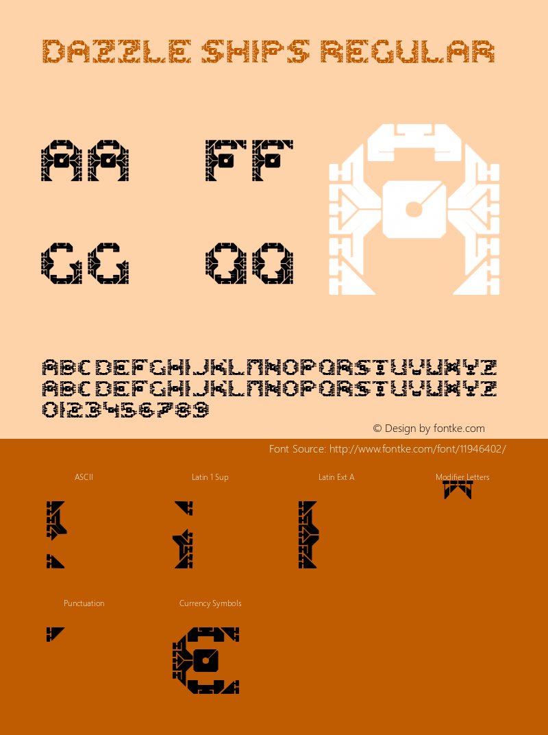 Dazzle Ships Regular OTF 4.000;PS 001.001;Core 1.0.29 Font Sample