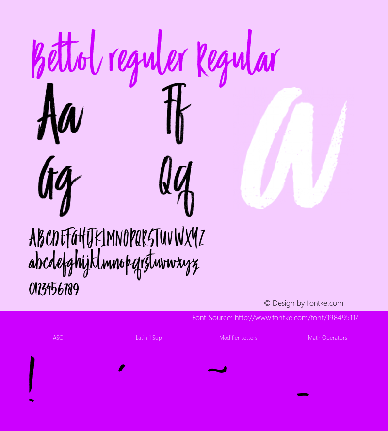 Bettol reguler  Font Sample