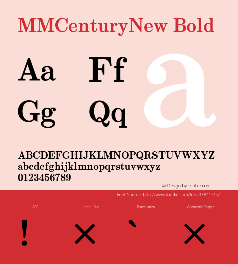 MMCenturyNew Bold Version 1.000;PS 001.000;hotconv 1.0.38;makeotf.lib1.6.5960 Font Sample