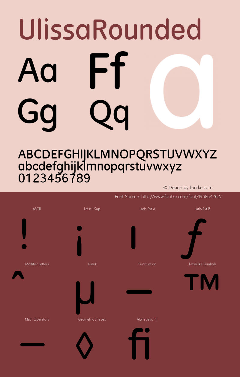 ☞UlissaRounded Version 001.000 ;com.myfonts.easy.mti.ulissa.rounded.wfkit2.version.u5J图片样张