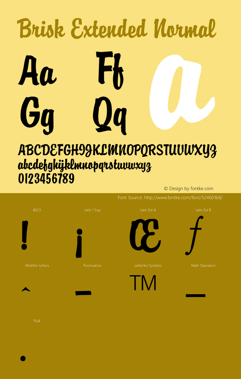 BriskExtendedNormal Altsys Fontographer 4.1 12/27/94 {DfLp-URBC-66E7-7FBL-FXFA} Font Sample