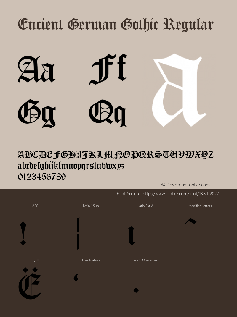 Encient German Gothic Regular Version 2 Font Sample