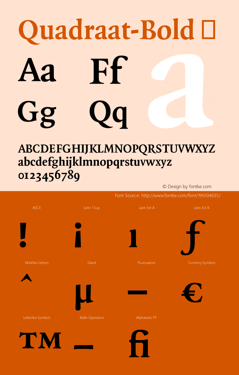 ☞Quadraat-Bold Version 4.452 1992; ttfautohint (v1.5);com.myfonts.easy.fontfont.ff-quadraat.bold.wfkit2.version.37xq图片样张