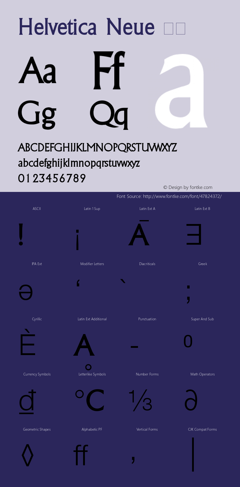 .Helvetica Neue Interface 超细体  Font Sample