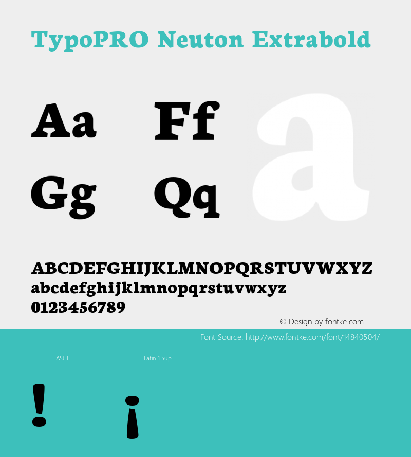 TypoPRO Neuton Extrabold Version 1.43 Font Sample