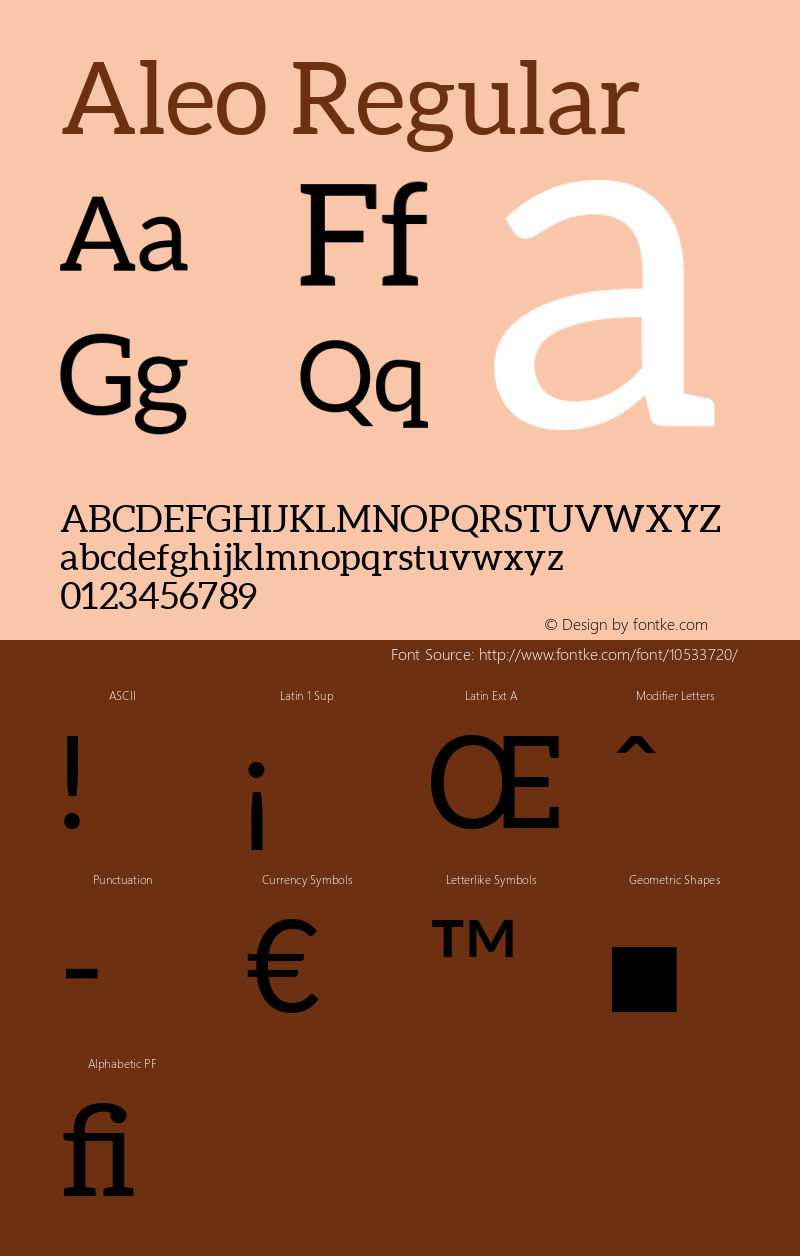 Aleo Regular Version 1.1 Font Sample