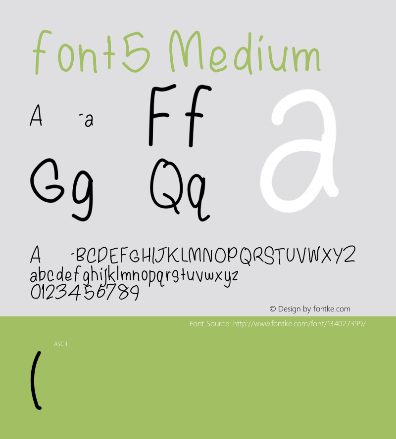 font5 Version 001.000 Font Sample