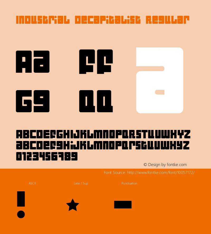 Industrial Decapitalist Regular Version 1.1 Font Sample