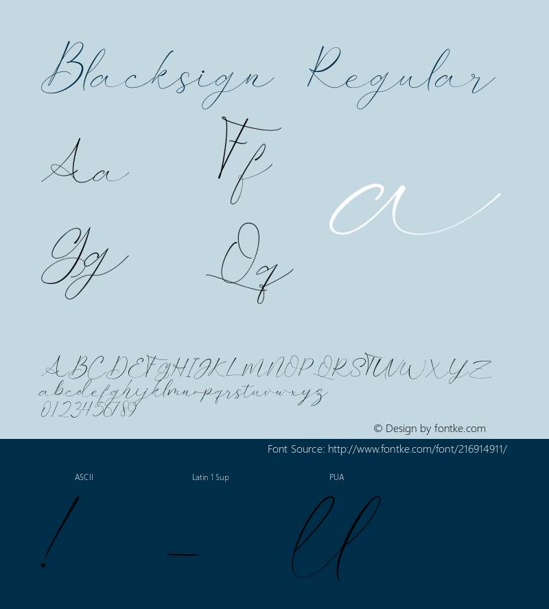 Blacksign Version 1.00;March 17, 2022;FontCreator 13.0.0.2683 64-bit图片样张