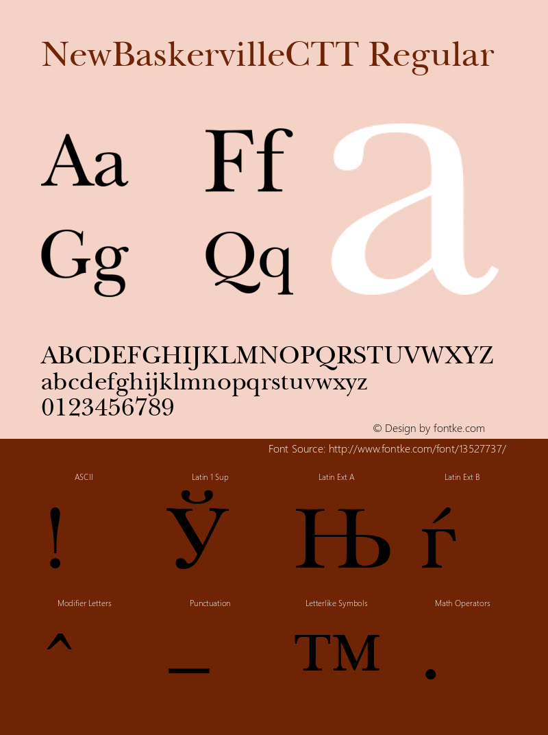 NewBaskervilleCTT Regular 1.000.000 Font Sample