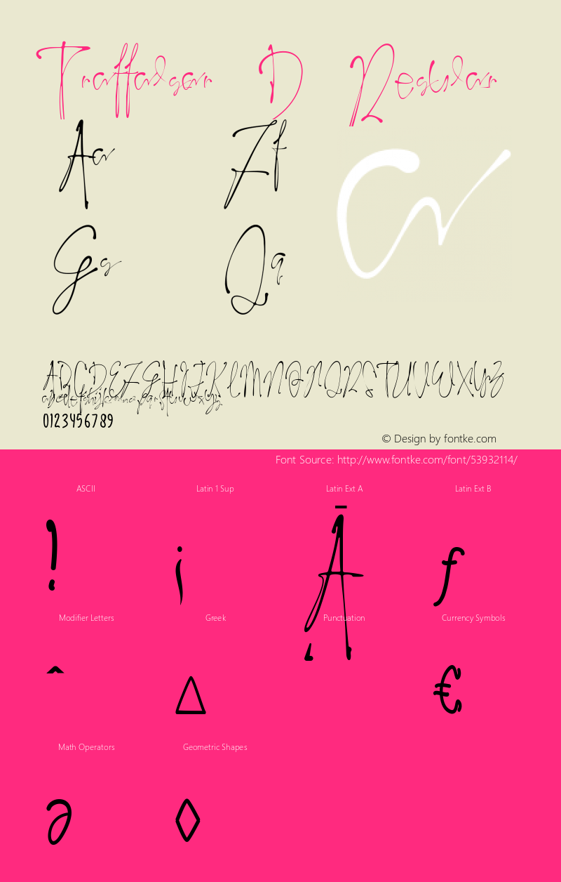 Traffalgar D Version 1.002;Fontself Maker 3.4.0 Font Sample
