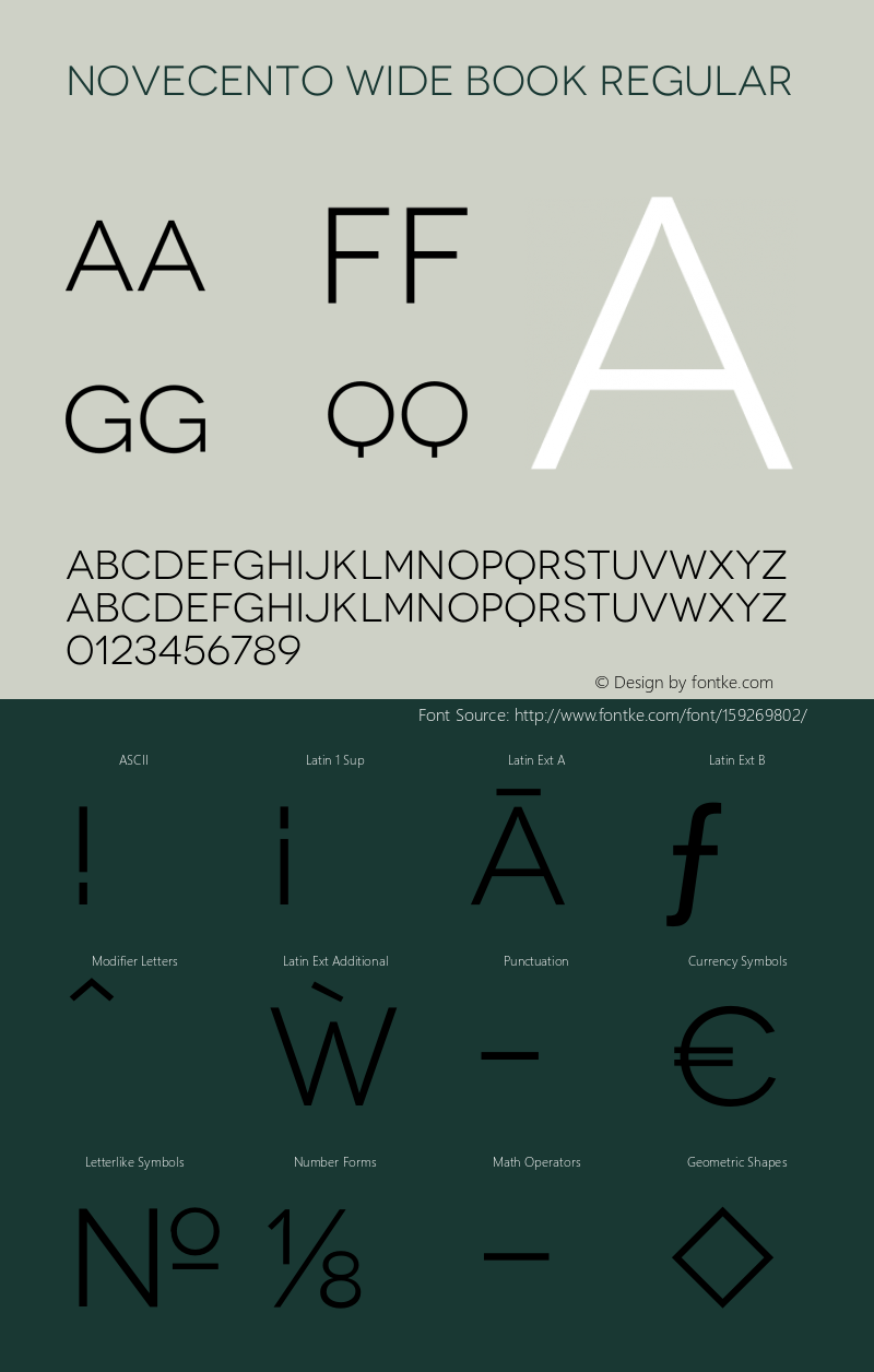 Novecento WideBook Version 1.00 Font Sample