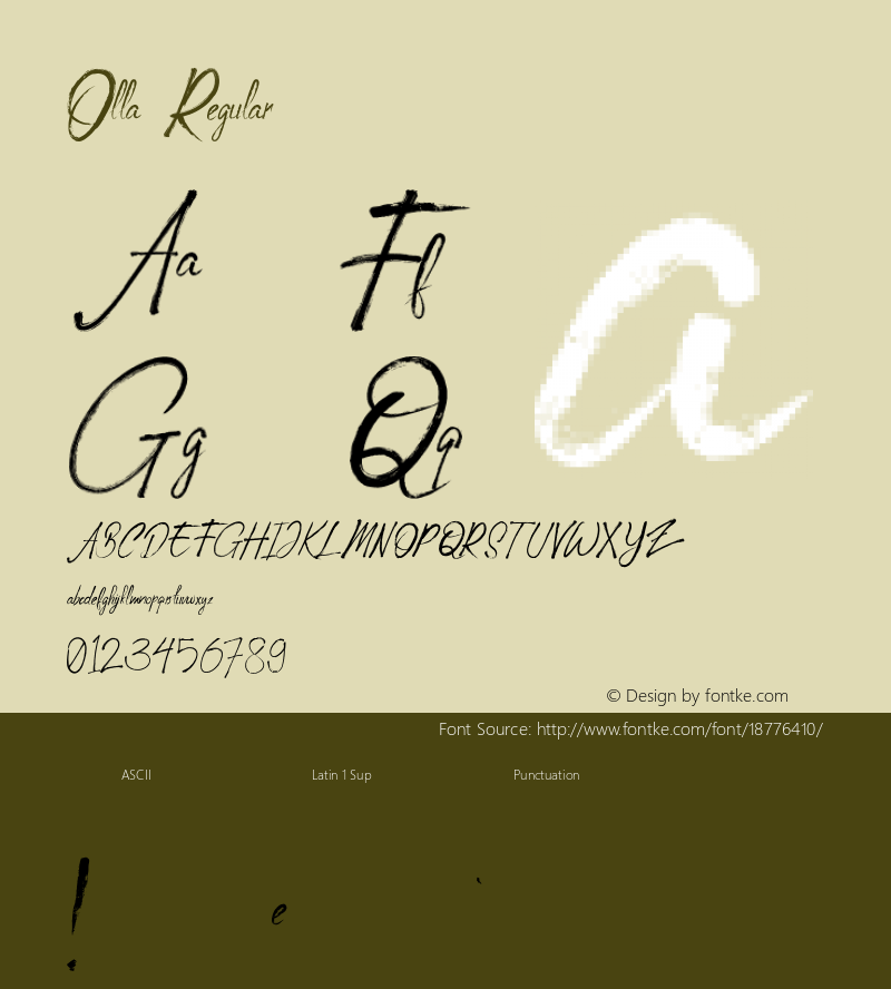 Olla  Regular 1.000 Font Sample