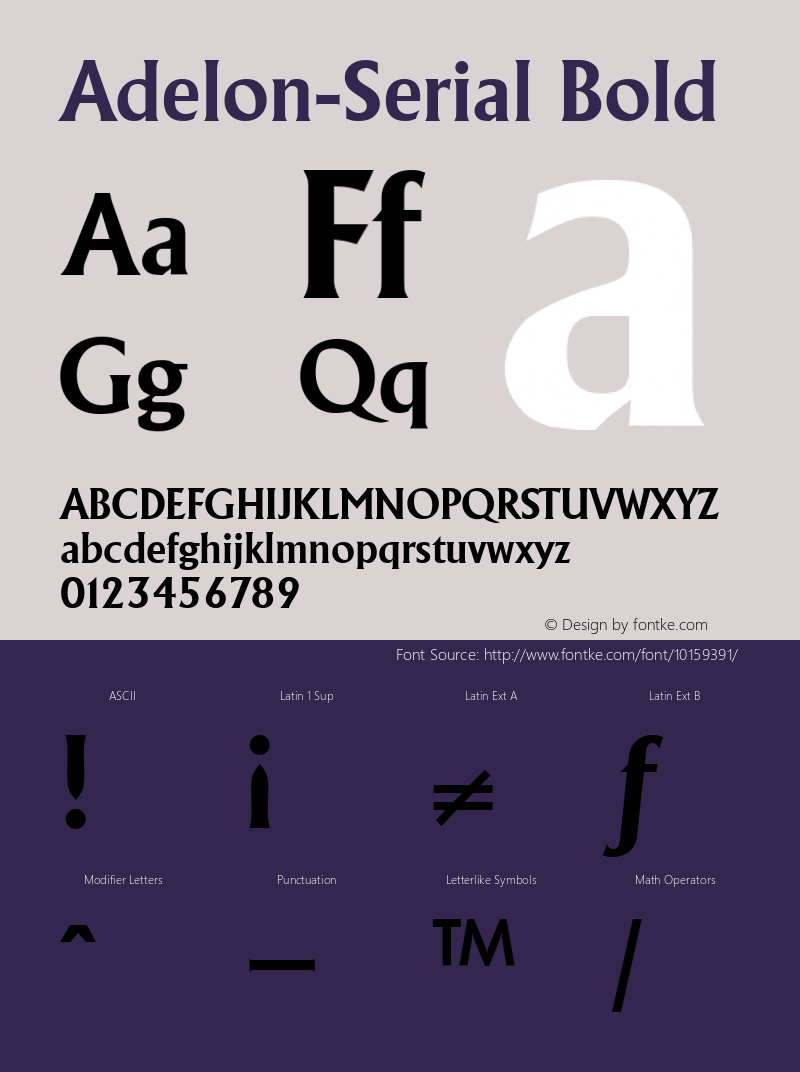 Adelon-Serial Bold 1.0 Sat Oct 19 16:08:52 1996 Font Sample