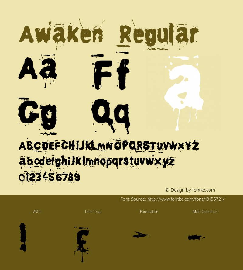 Awaken Regular Macromedia Fontographer 4.1.5 16/4/02 Font Sample