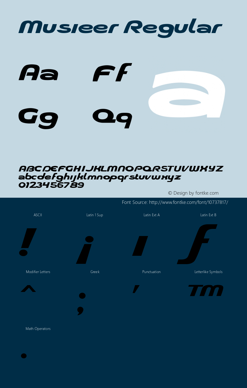 Musieer Regular Version 1.00 July 7, 2015, initial release Font Sample