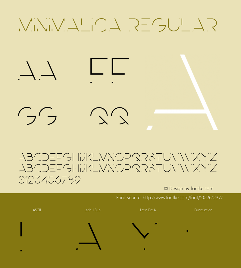 Minimalica Version 1.003;Fontself Maker 3.4.0 Font Sample