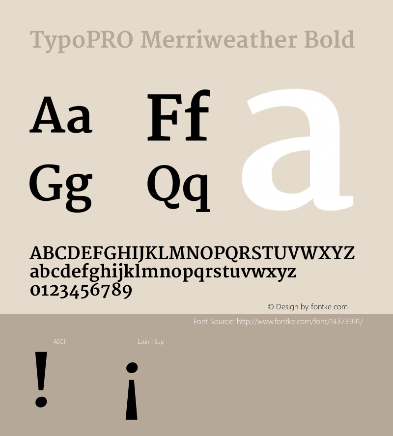 TypoPRO Merriweather Bold Version 1.003 Font Sample