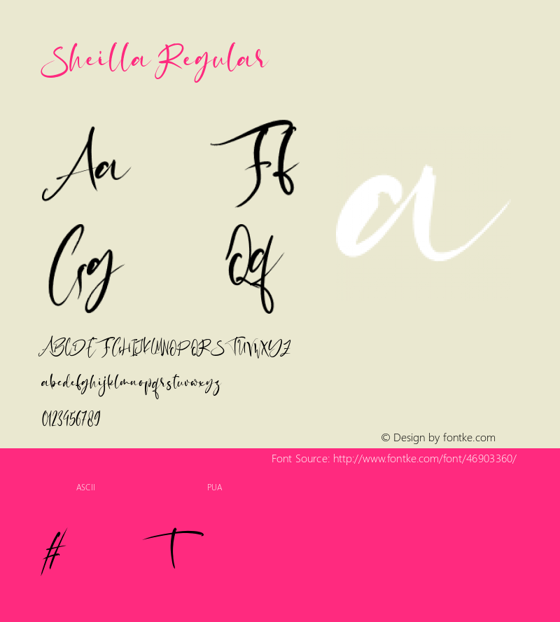 Sheilla Version 1.000 Font Sample