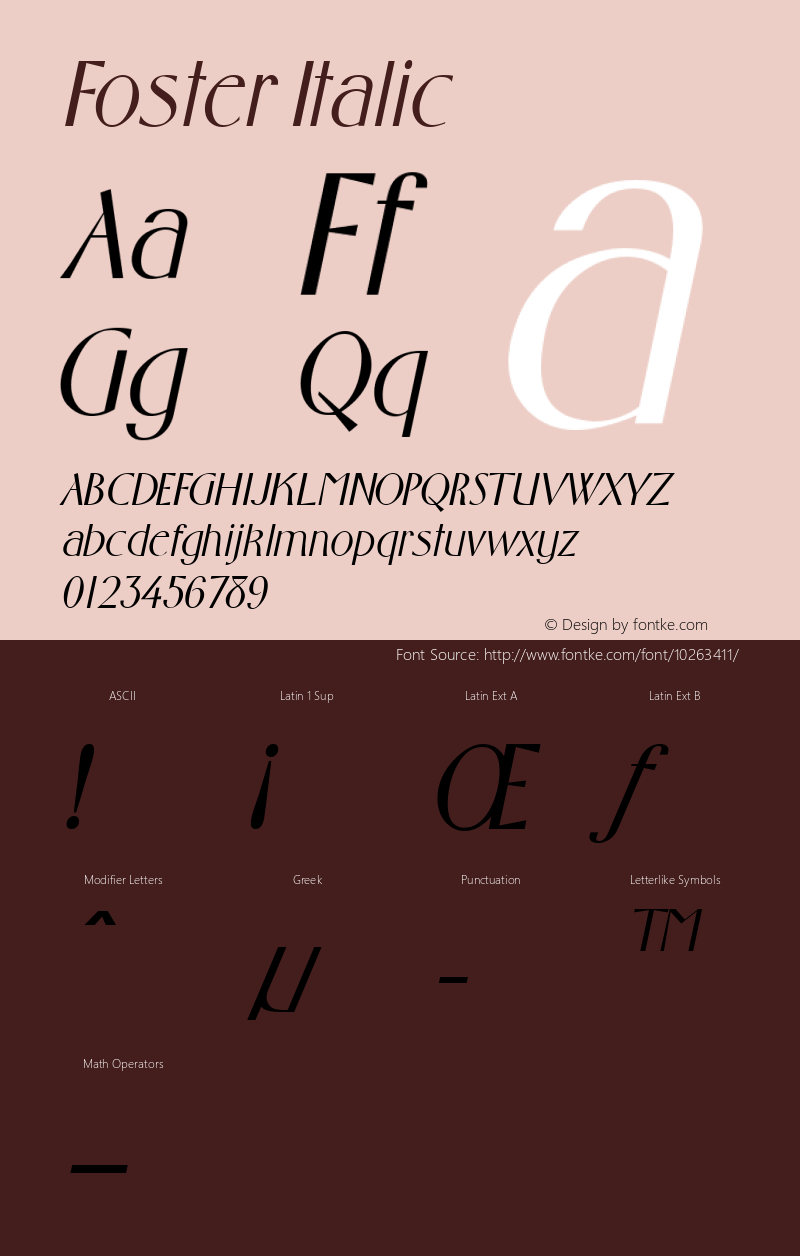 Foster Italic Macromedia Fontographer 4.1.5 5/18/98 Font Sample
