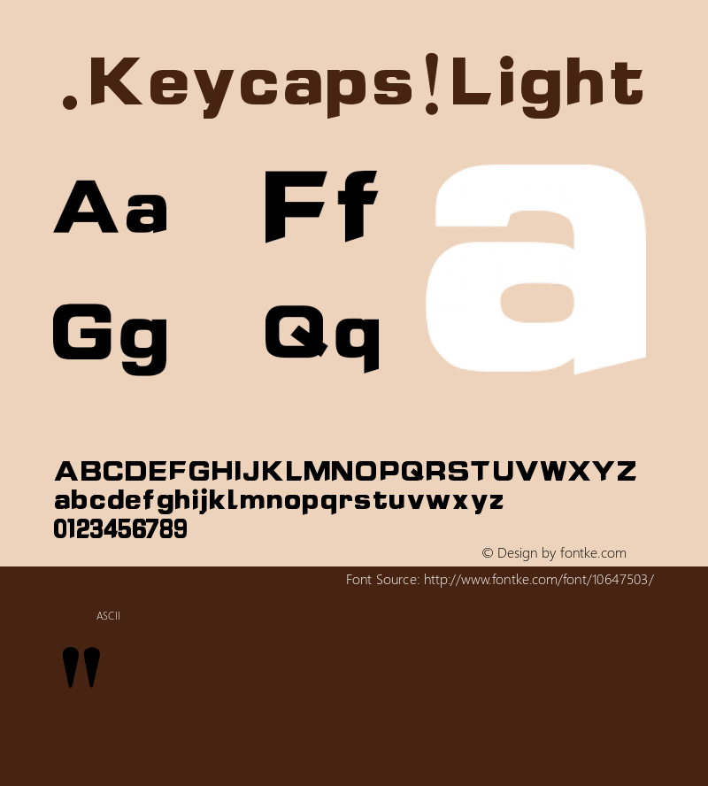 .Keycaps Light 10.0d12e1 Font Sample