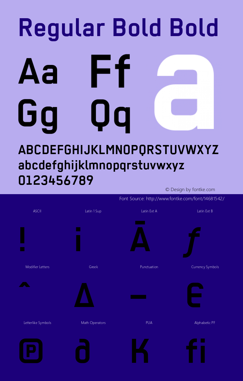 Regular Bold Bold Version 2.0 2010 Font Sample