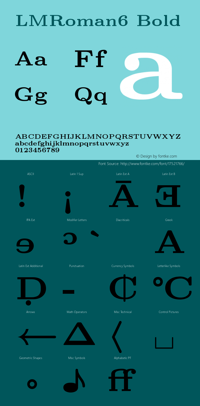 LMRoman6 Bold Version 2.004  Font Sample