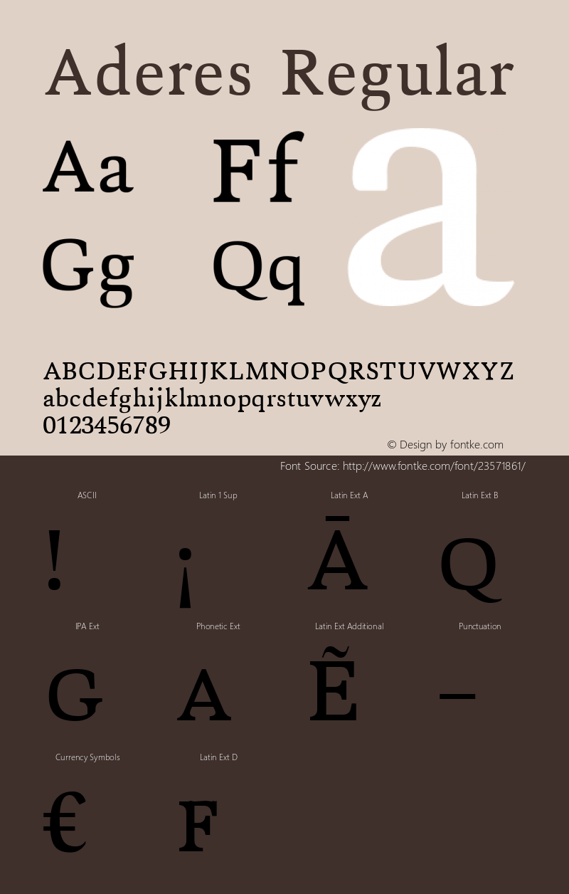 Aderes Regular Version 1.0 Font Sample