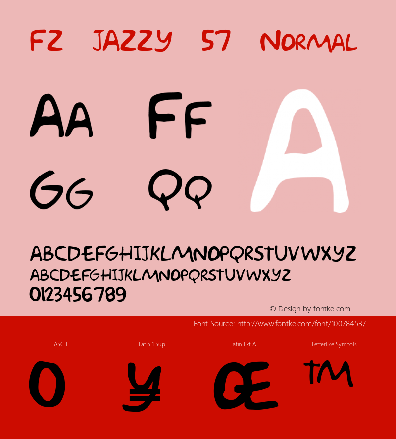 FZ JAZZY 57 Normal 1.000 Font Sample