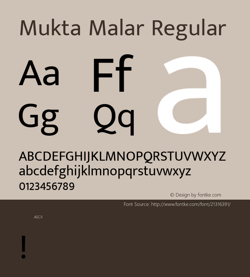 Mukta Malar Regular  Font Sample